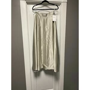 NWT Silver Floor Length Gown Skirt, Size Small, Formal Evening Dinner, Satin